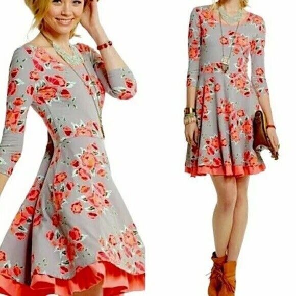 Matilda Jane Marzipan Rose Jersey Dress Fit and Flare Preppy Womens Medium - Picture 1 of 8